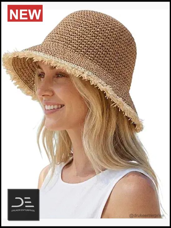 Fashion Travel Floppy Foldable Packable Crochet Wide Brim Bucket Sun Hat main image 6